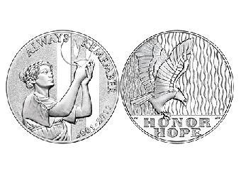 Памятная медаль к десятилетию терактов 11 сентября. Изображение с сайта Монетного двора США