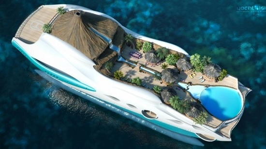 Футуристическая яхта Tropical Island Paradise